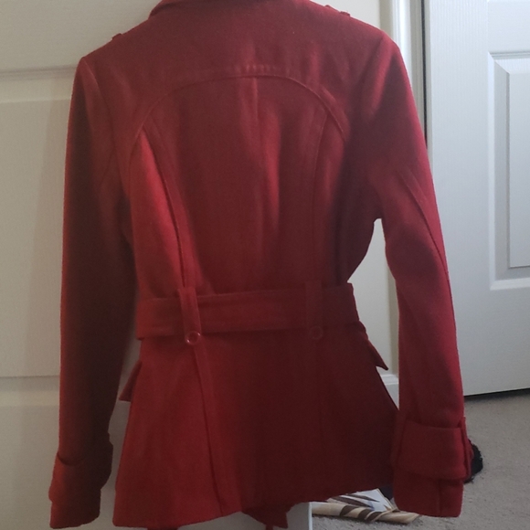 Red Pea Coat - Picture 2 of 4